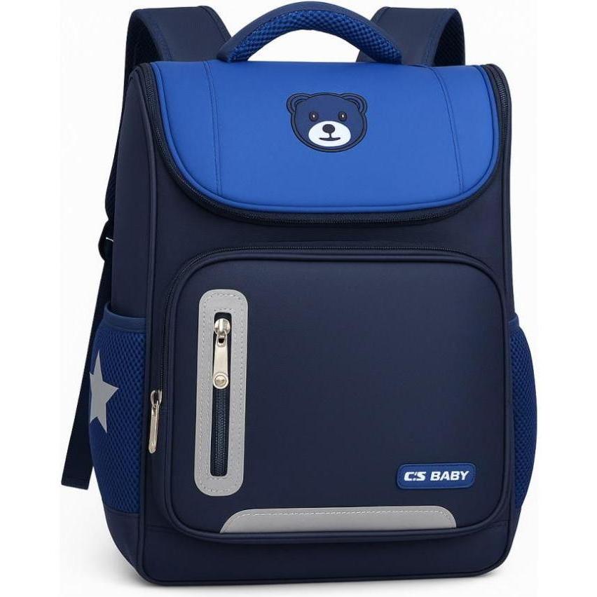 CS Baby Kids School Backpack with Reflectors Navy and Black