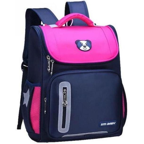 CS Baby Kids School Backpack with Reflectors Pink and Black