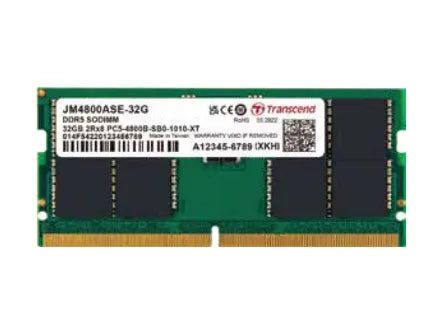 TRANSCEND JET MEMORY 16 GB DDR5-4800 SO-DIMM 1RX8 CL40 (2Gx8)x8