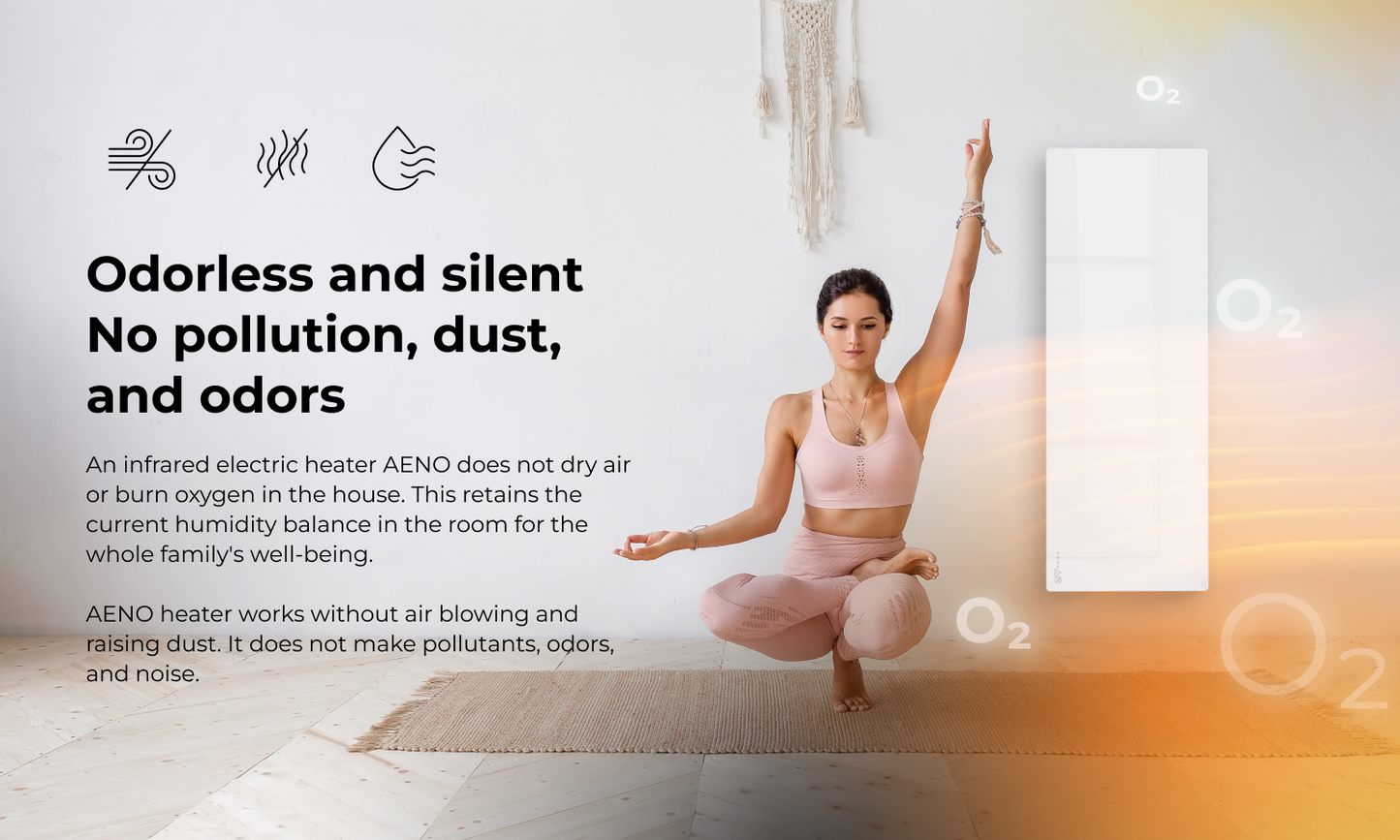 Stay cozy with the AENO Premium Eco Smart Heater, designed for efficient warmth at desks, beds, and couches.