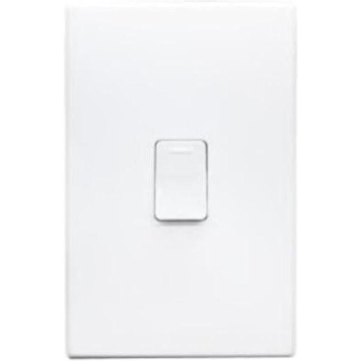White light switch on a white background