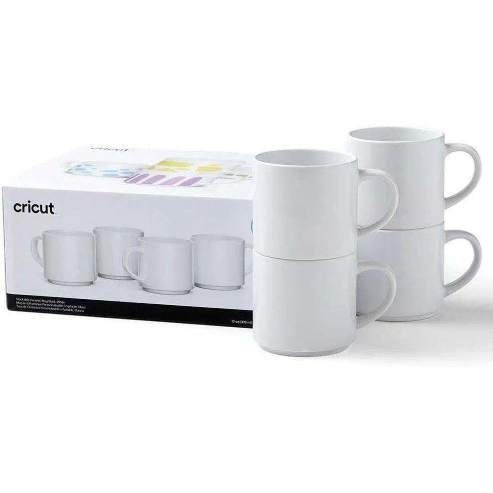 2009392 - Cricut 295ml Stack Ceramic Mugs Blank White 4pc