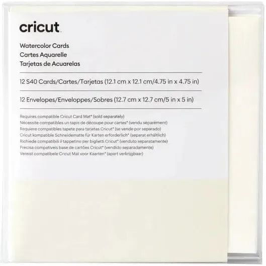 2009986 - Cricut Watercolor Cards White 12pk S40 Cards in Ivory 12.1x12.1cm
