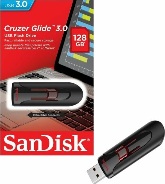 SanDisk Cruzer Glide 128GB USB 3.0 Flash Drive – High-Speed Retractable Drive | SDCZ600-128G-G35 by SanDisk