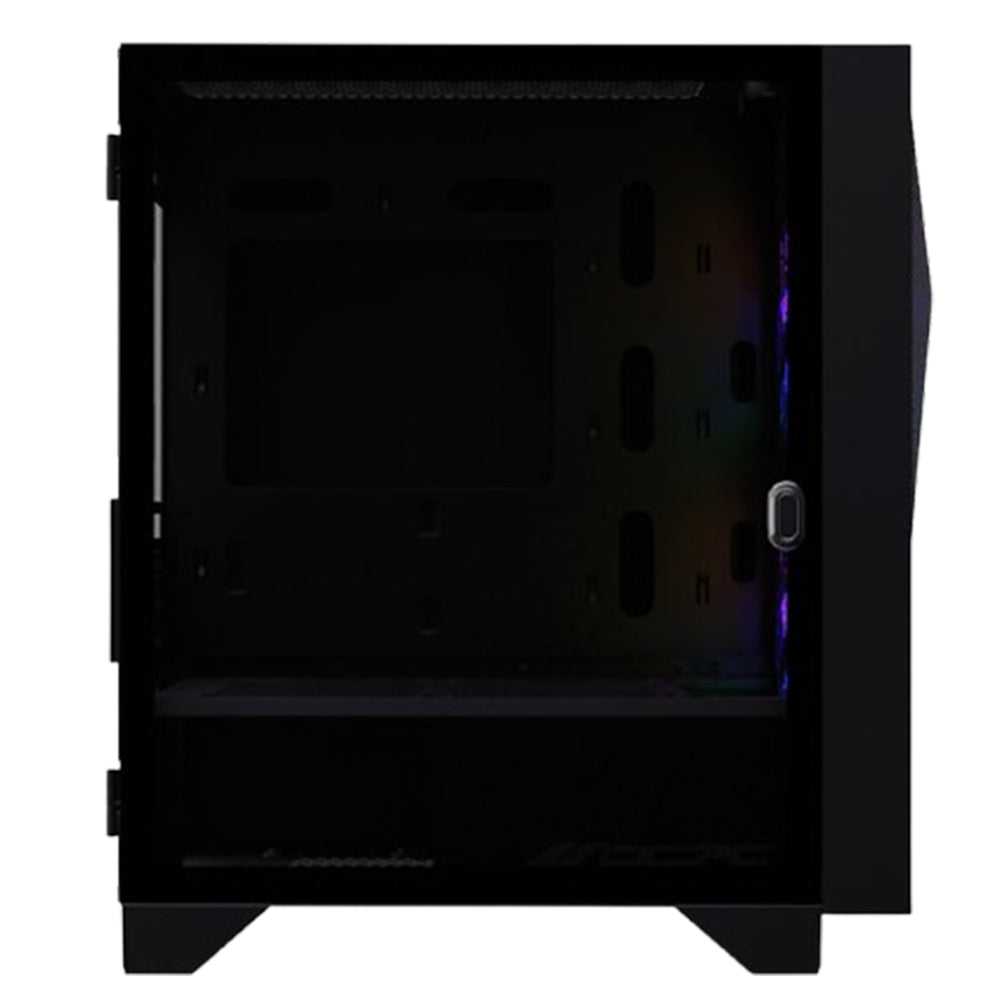 Sleek OCPC Mid-Tower Case - Stylish Black Steel and Tempered Glass Design, OCCASAATXBK - No PSU Included for gamers.