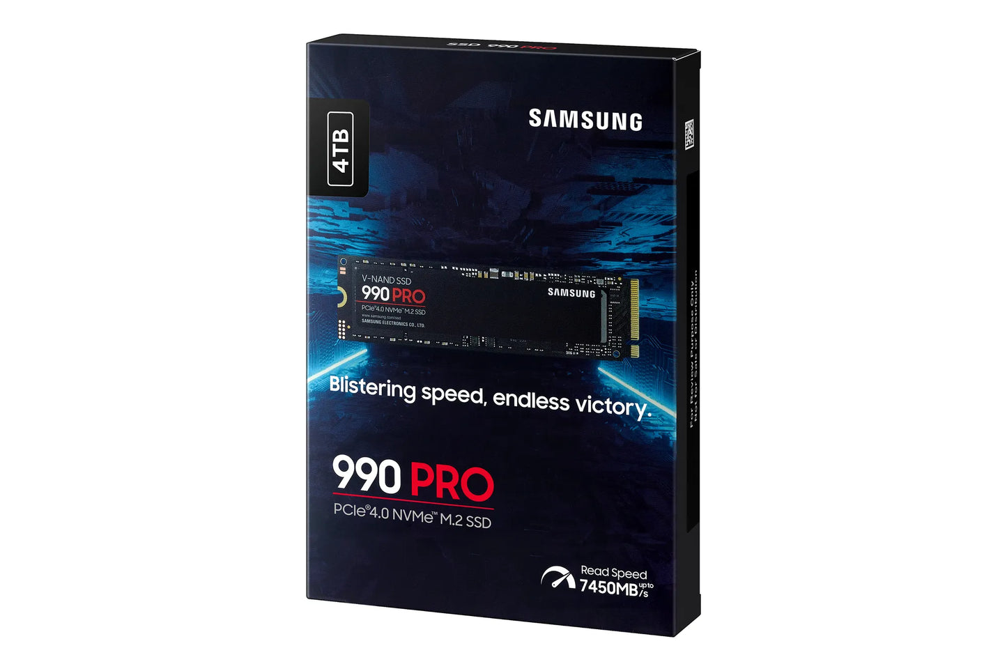 SAMSUNG MZ-V9P4T0BW 990 PRO 4 TB NVMe SSD - Read Speed up to 7450 MB/s; Write Speed to up 6900 MB/s; Random Read up to 1400000 I