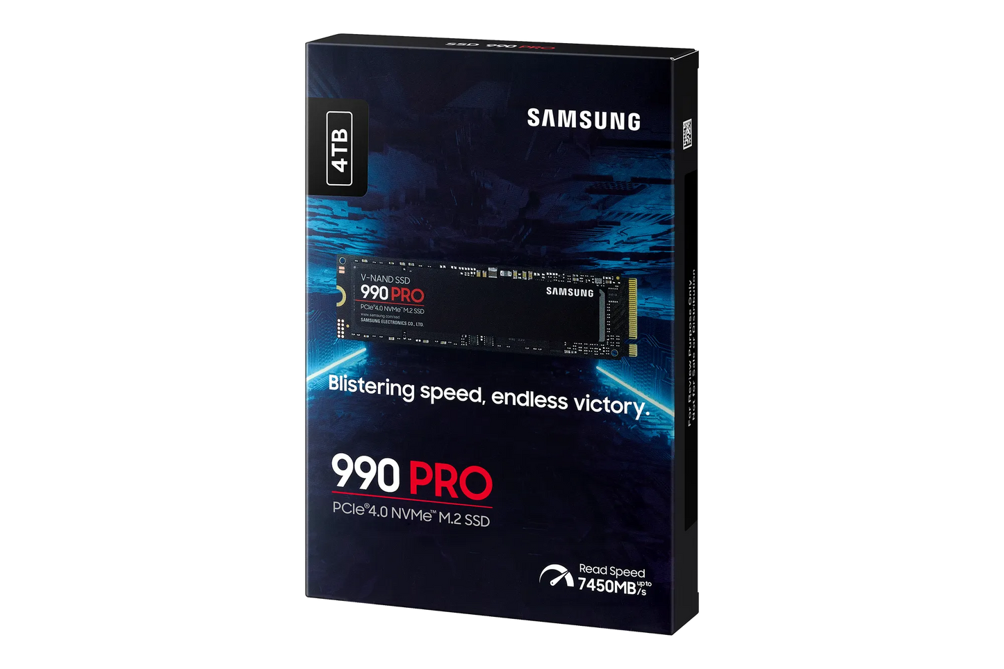 SAMSUNG MZ-V9P4T0BW 990 PRO 4 TB NVMe SSD - Read Speed up to 7450 MB/s; Write Speed to up 6900 MB/s; Random Read up to 1400000 I