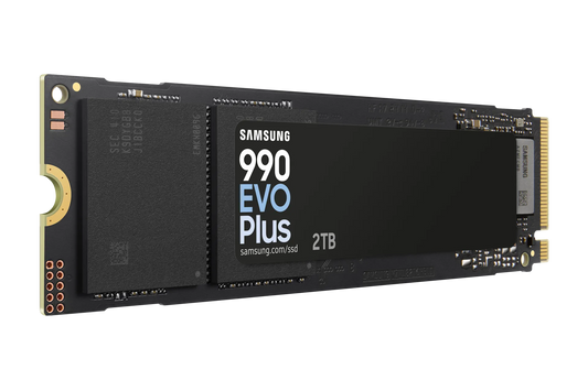 SAMSUNG MZ-V9S2T0BW 990 EVO Plus 2TB NVMe SSD - Read Speed up to 7250 MB/s; Write Speed to up 6300 MB/s; Random Read up to 1 000