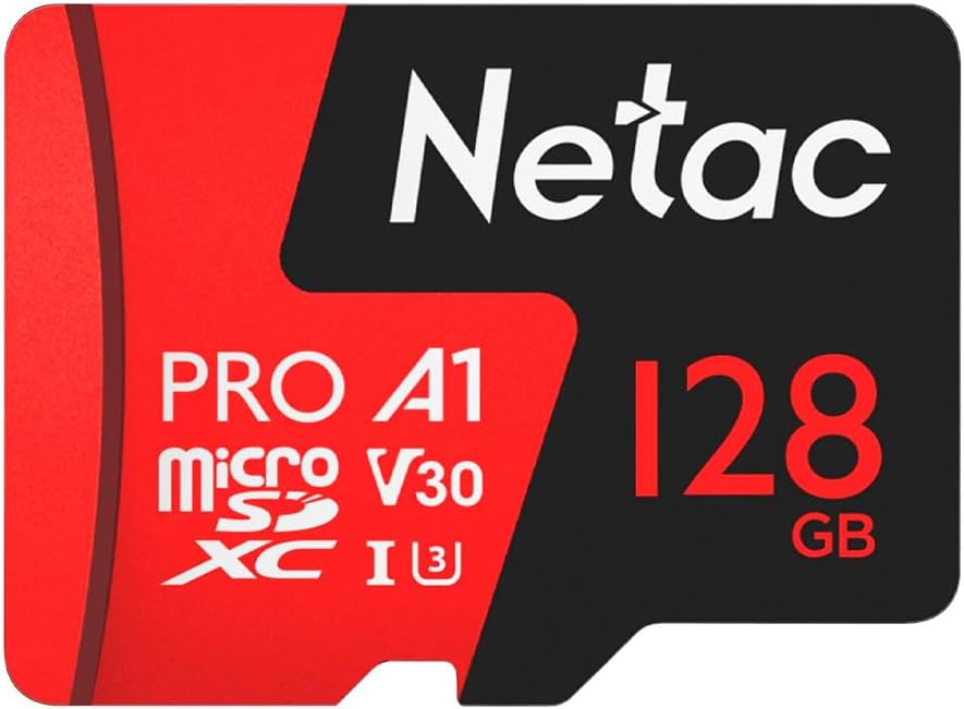 Netac ECO 128 GB Class‑10 microSD Card with Adapter – 30 MB/s Read, Compact storage for everyday device needs.