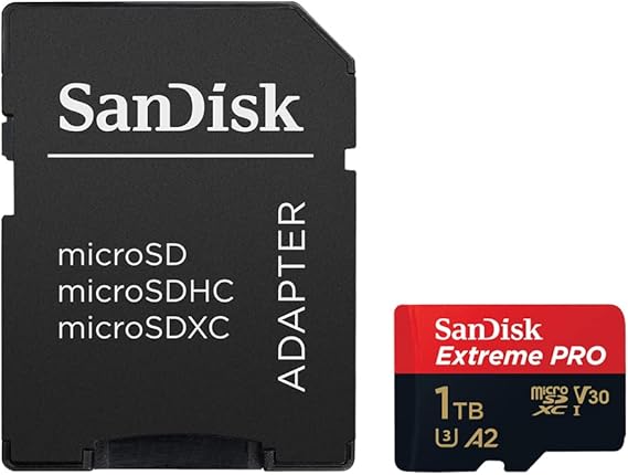 SanDisk Extreme PRO 256GB microSDXC UHS-I Card – C10, U3, V30, A2, 200MB/s Read, 4K UHD Adapter