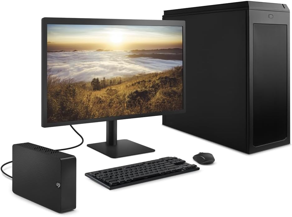 Seagate Expansion 16 TB Desktop External Hard Drive – USB 3.0, exFAT, with Rescue Services enhances your digital storage.