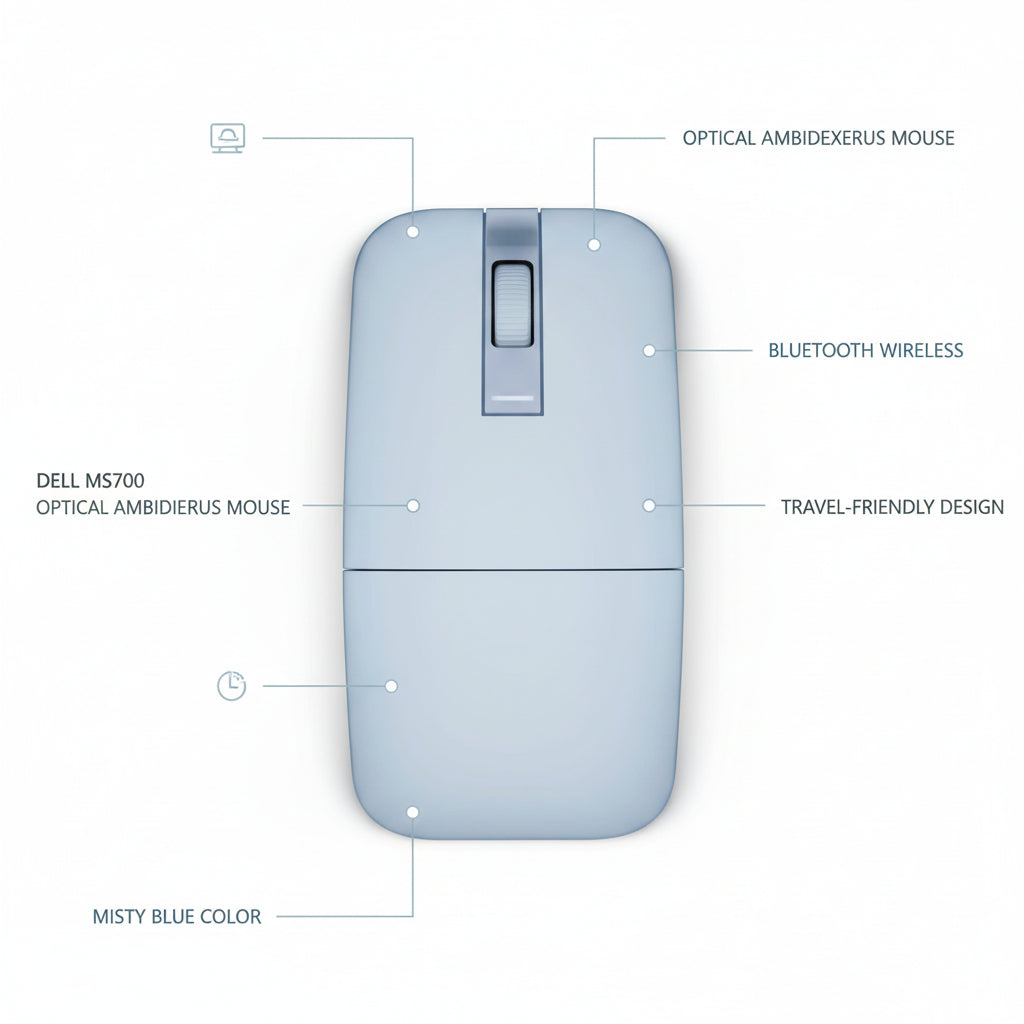 Dell MS700 wireless mouse with touch scroll surface for smooth navigation