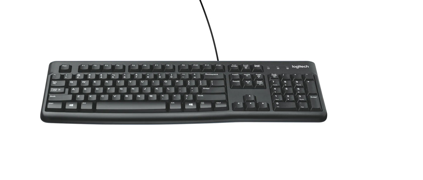 920-002508 - LOGI K120 Corded Keyboard plug and play USB connection spill resist.