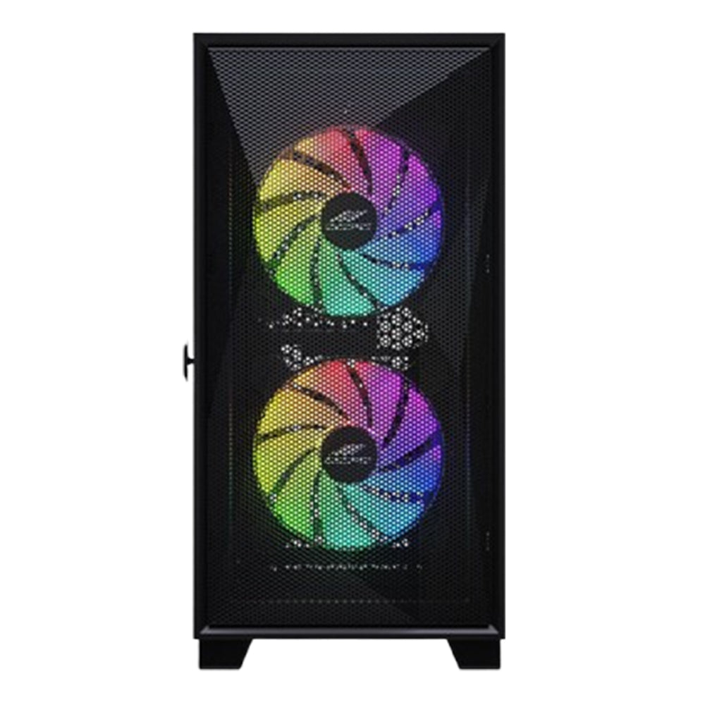 OCPC Mid-Tower Case - Stylish Black Steel and Tempered Glass Design, OCCASAATXBK - No PSU Included for gaming enthusiasts.
