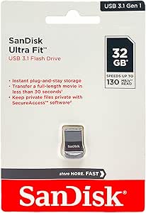 SanDisk Ultra Fit 32GB USB 3.2 Flash Drive – Compact, High Speed, Low Profile – SDCZ430-032G, SanDisk