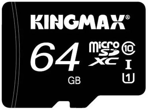 KINGMAX 64GB MicroSD Memory Card – Class 10, High-Speed Storage for Mobile, Camera, and Video, perfect for fast data transfer.