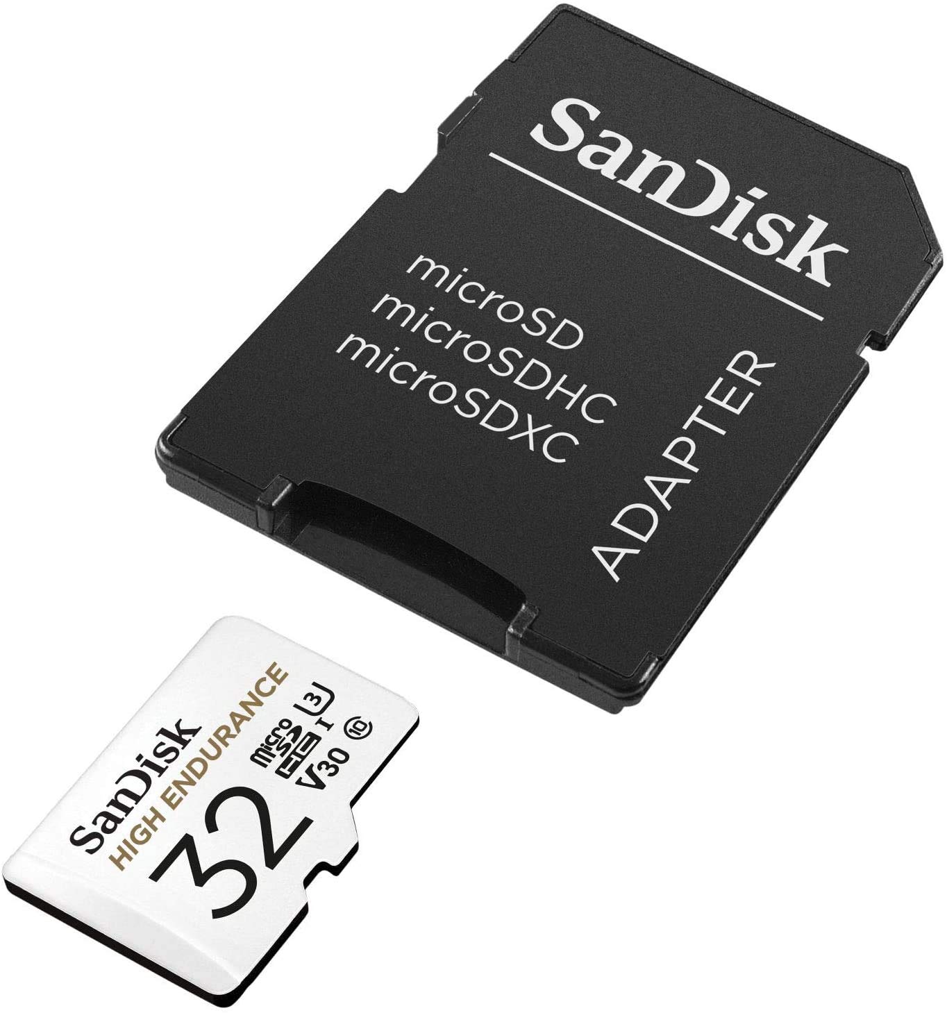 SanDisk 32GB High Endurance microSDHC Memory Card UHS-I U3 V30 C10 (2-Pack) – Ideal for Dashcams with adapter