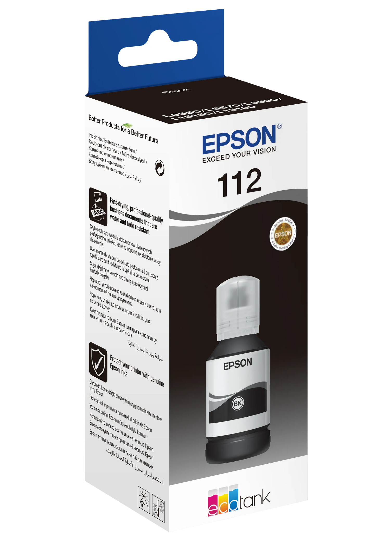 Epson 112 EcoTank Pigment Black ink bottle (127 ml) 7500 pages @ 5% coverage