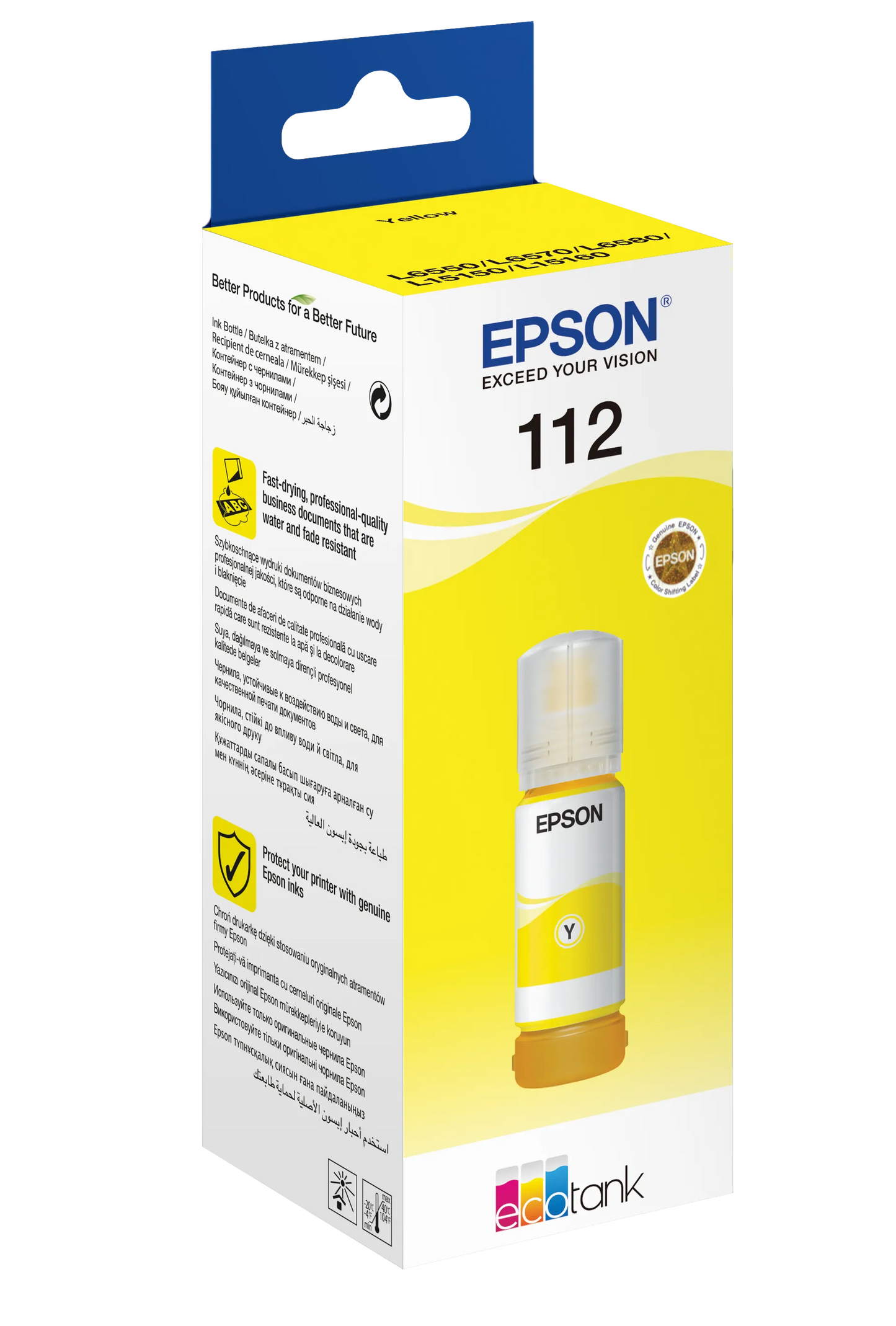 Epson 112 EcoTank Pigment Yellow ink bottle (70 ml) 6000 pages @ 5% coverage