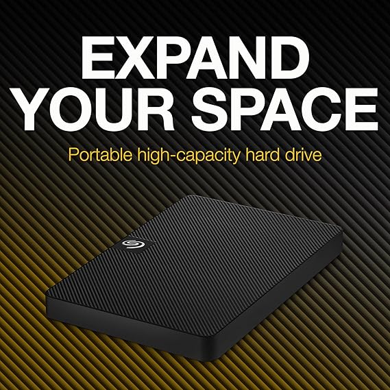 Seagate Expansion 4 TB Portable USB 3.0 External HDD – Black, exFAT, Rescue Included for reliable, high-capacity storage.