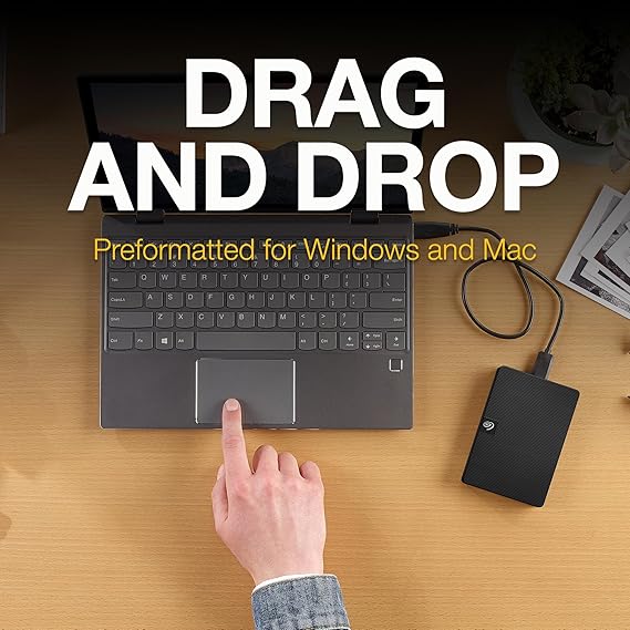 Seagate Expansion Portable 2 TB USB 3.0 External HDD – Black, PC offers easy drag-and-drop storage for media and backups.
