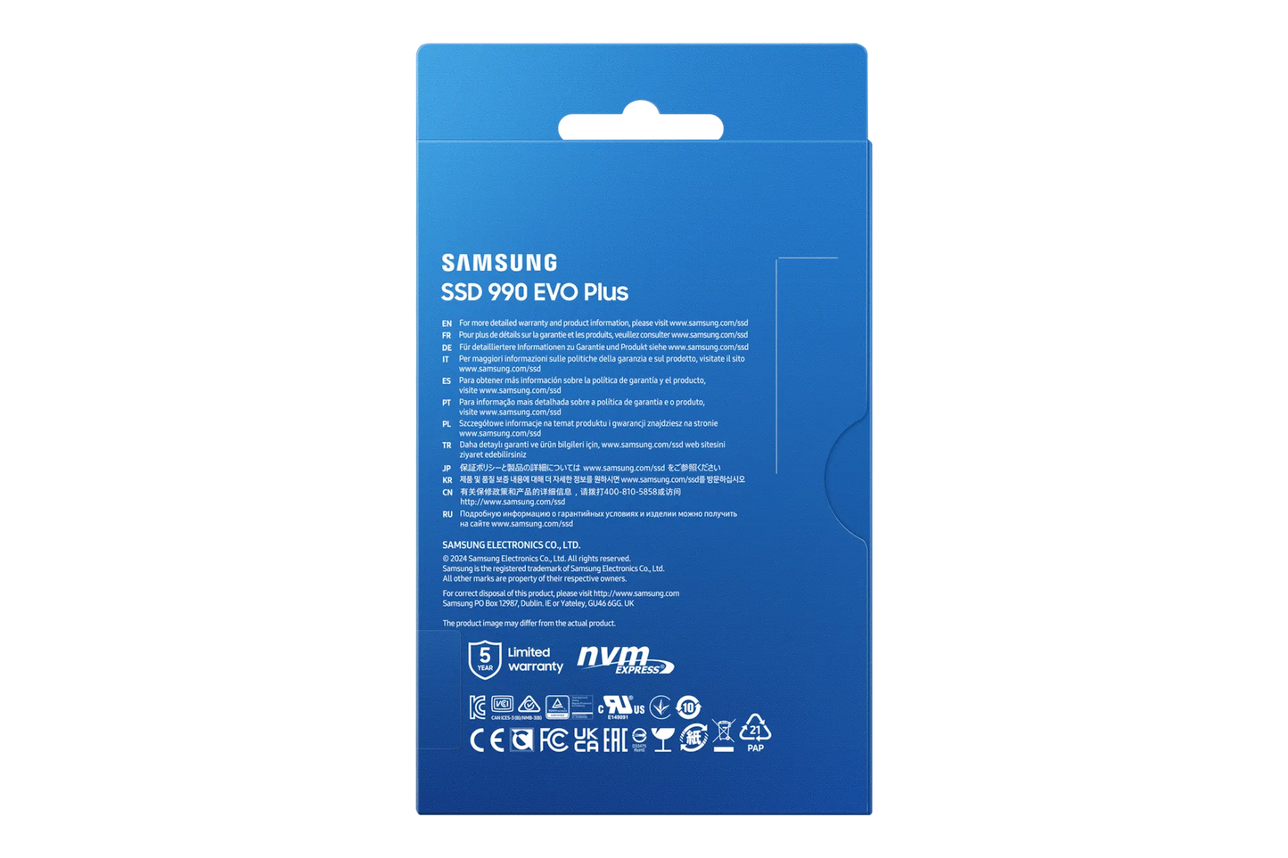 SAMSUNG MZ-V9S1T0BW 990 EVO Plus 1TB NVMe SSD - Read Speed up to 7150 MB/s; Write Speed to up 6300 MB/s; Random Read up to 850;0