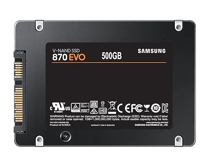 Samsung 870 EVO 500GB 2.5" SATA III SSD – High-Performance Solid State Drive for reliable and efficient storage upgrades.