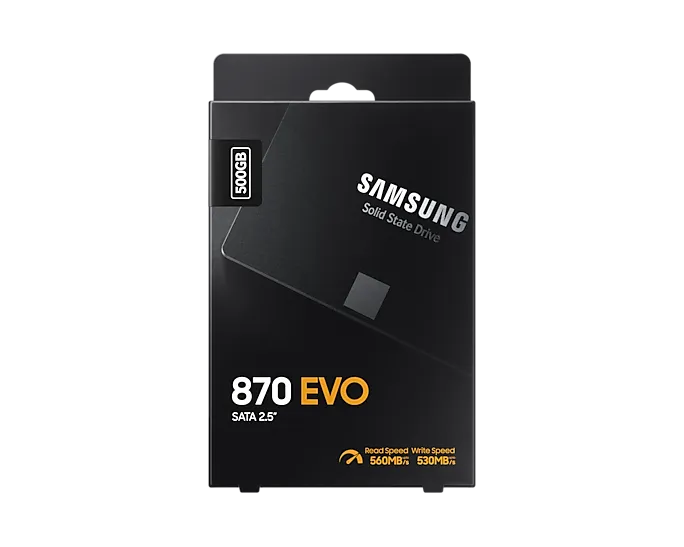Samsung 870 EVO 500GB 2.5" SATA III SSD – High-Performance Solid State Drive for reliable storage and boosted speed.
