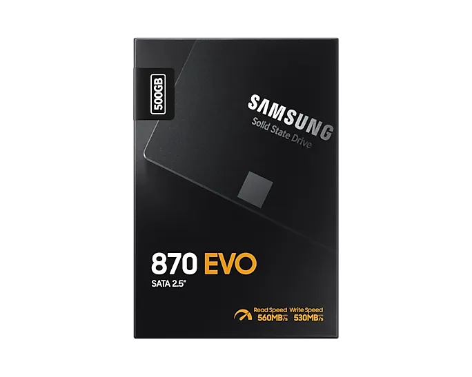 Samsung 870 EVO 500GB 2.5" SATA III SSD – High-Performance Solid State Drive for enhanced system speed and reliability.