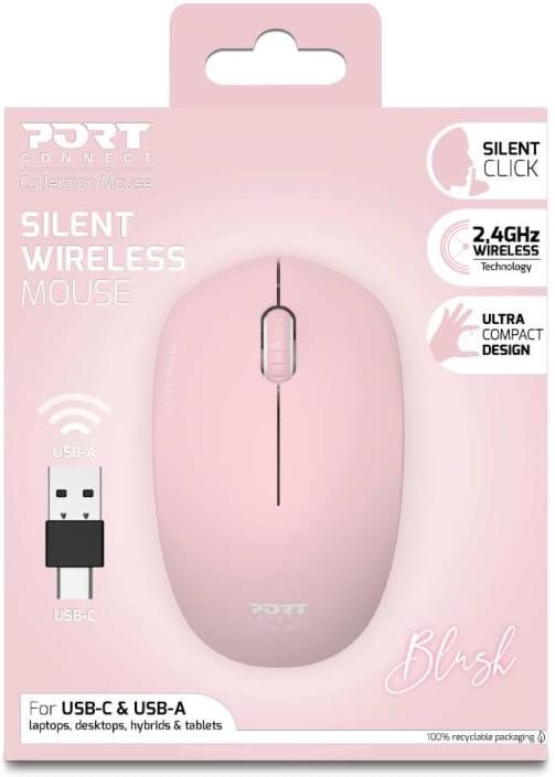 Port 2.4GHz Collection II Blush Wireless Mouse