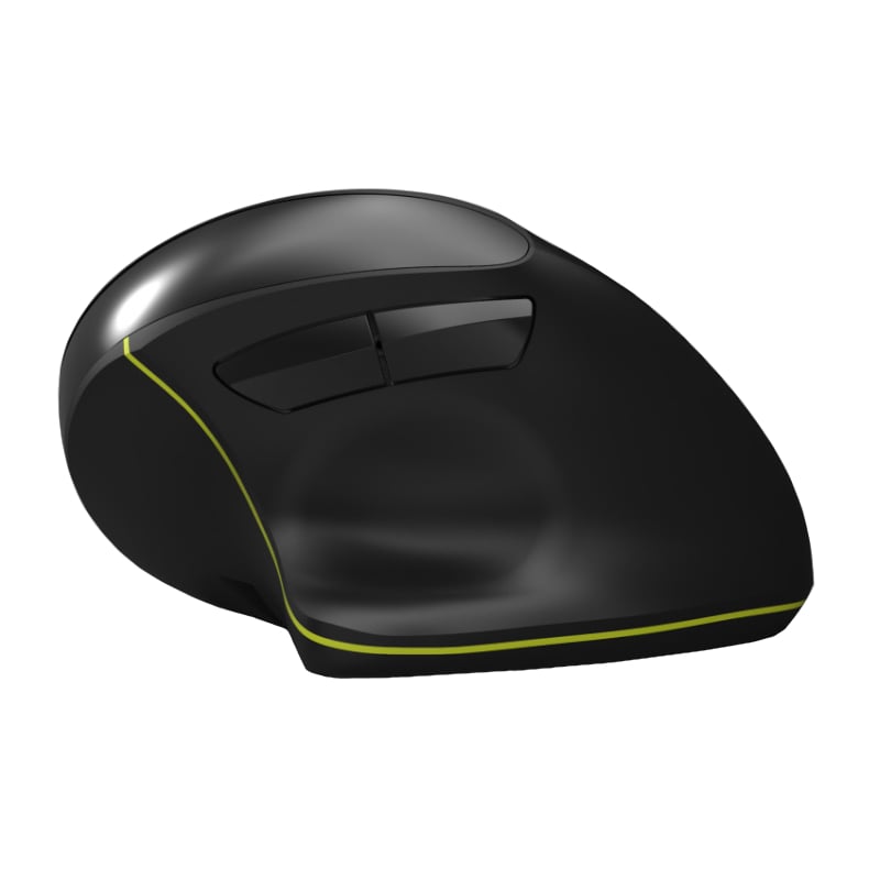 Port Connect Black Ergonomic Rechargeable Bluetooth Mouse