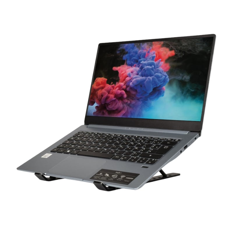 PORT Foldable Notebook Stand – Adjustable, Lightweight supports laptops up to 15.6", perfect for enhancing your workspace.