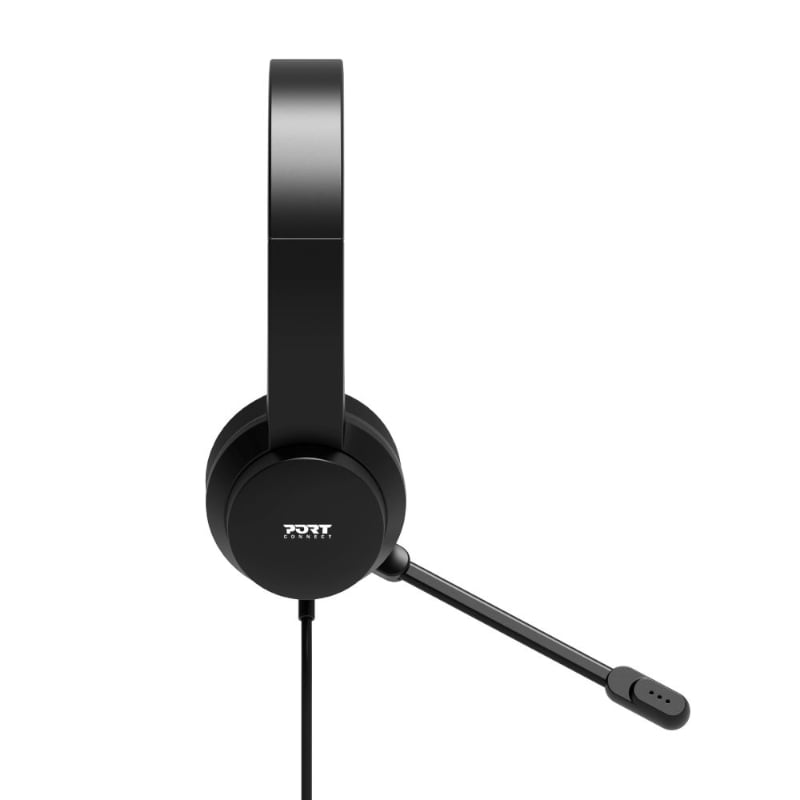 Port Black Comfortable Office Stereo USB Headset