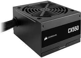 Corsair CX550 - 550 Watt 80 PLUS Bronze; 5yr Warranty; ATX (1); EPS (1); PCI-E (2); 4-Pin Peripheral (2); SATA (3).