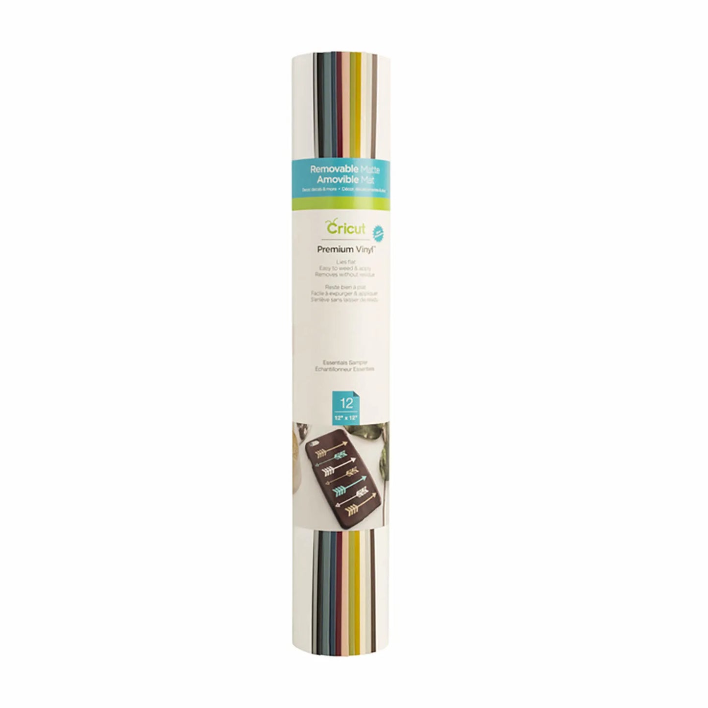 2004326 - Cricut Premium Vinyl Removable 30x30cm 12-Sheet Sampler (Essentials)