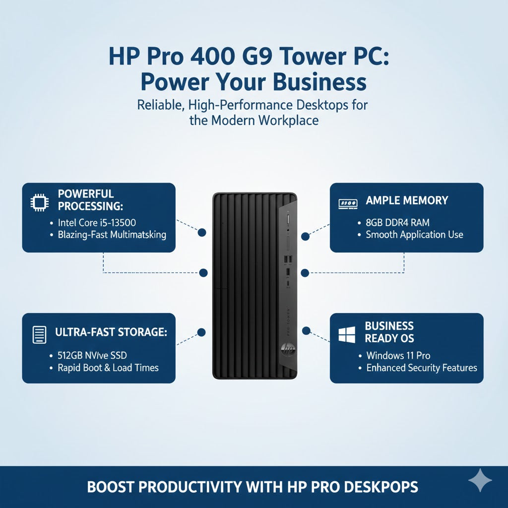 HP Pro 400 G9 Tower PC Intel Core i5-13500 8GB 512GB SSD Win 11 Pro