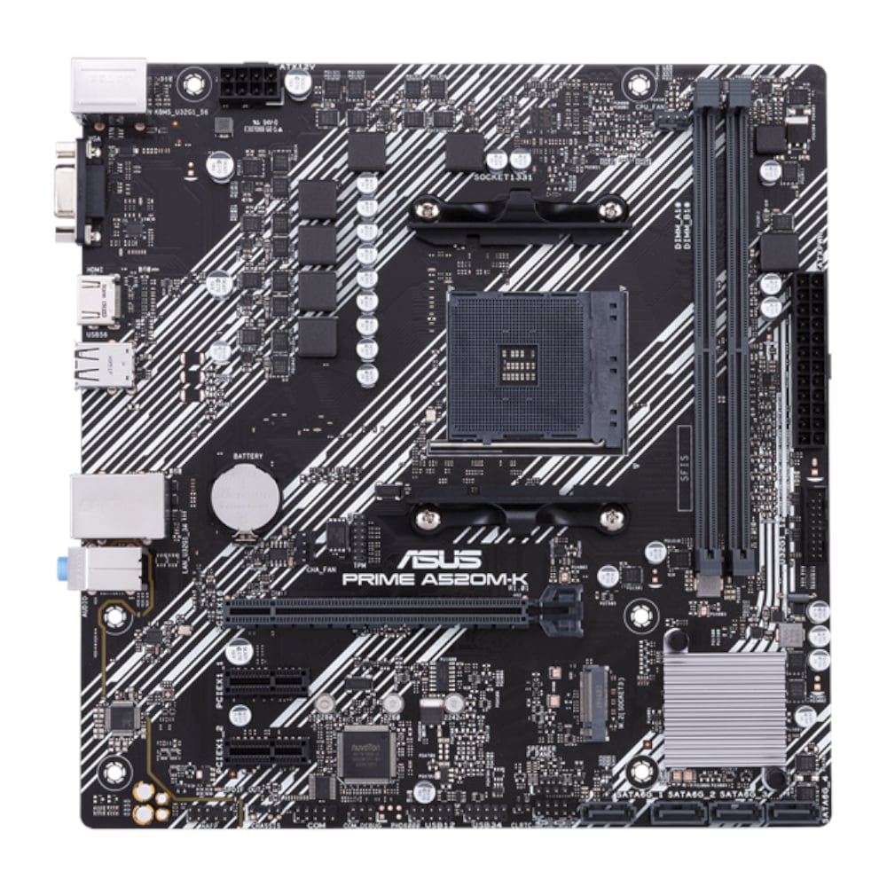 ASUS PRIME A520M-K: AMD AM4 Motherboard for Ryzen 5000 | Compact & Efficient design for powerful performance.