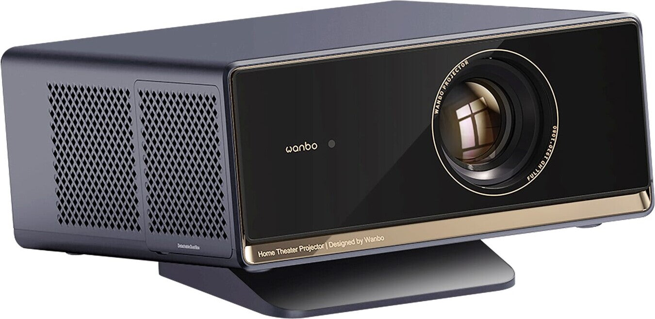 WANBO X5 Pro Full HD Smart Projector (1080p, 1100 ANSI Lumens) showcases sleek design and advanced features for home entertainment.