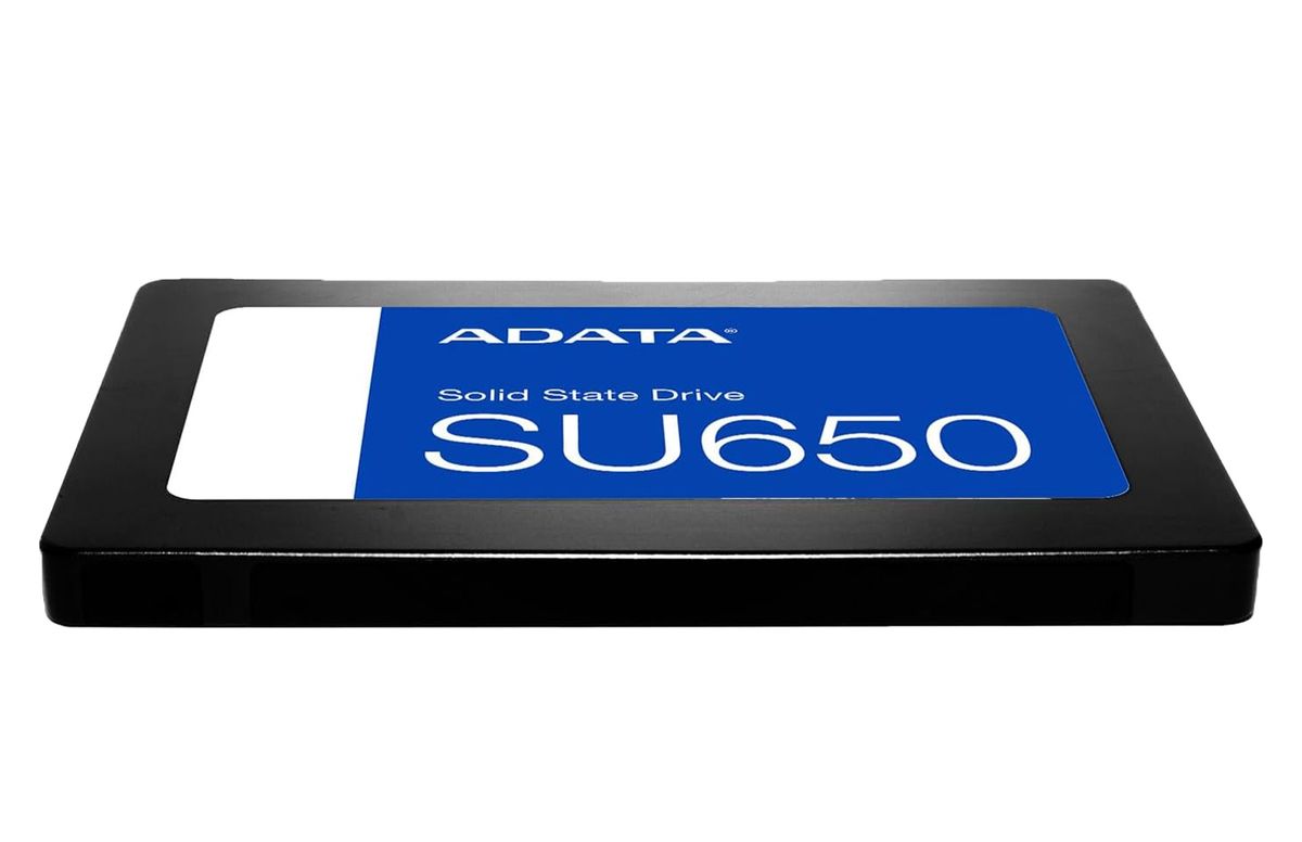 ADATA SU650 solid state drive on a white background