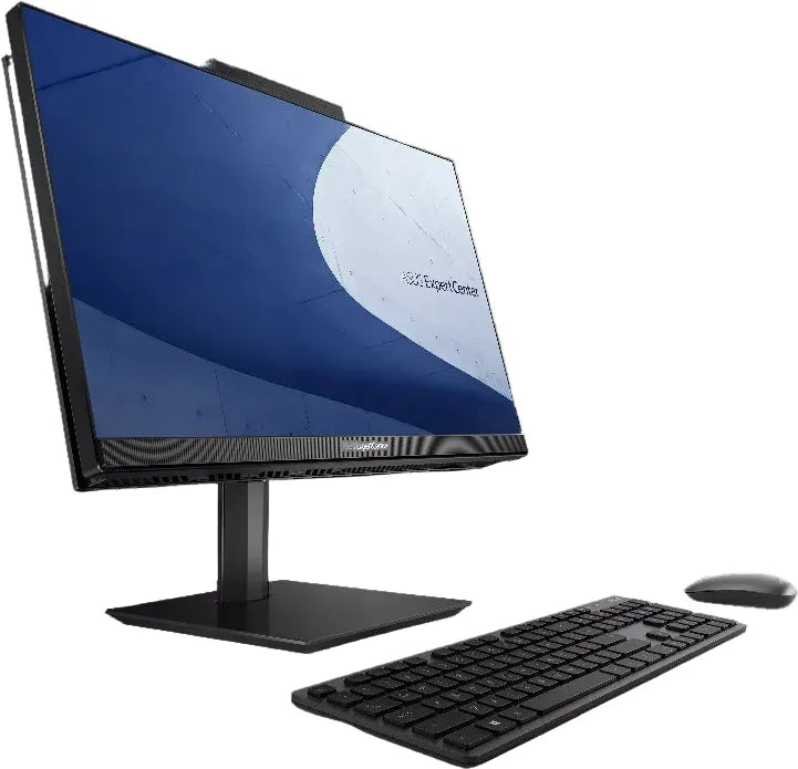 All-in-one computer with a monitor, keyboard, and mouse on a white background