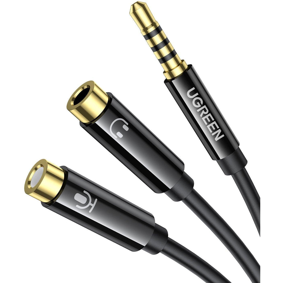 UGreen AV141 3.5mm Headset Splitter Cable (1x Male to 2x Female) 20cm - Black