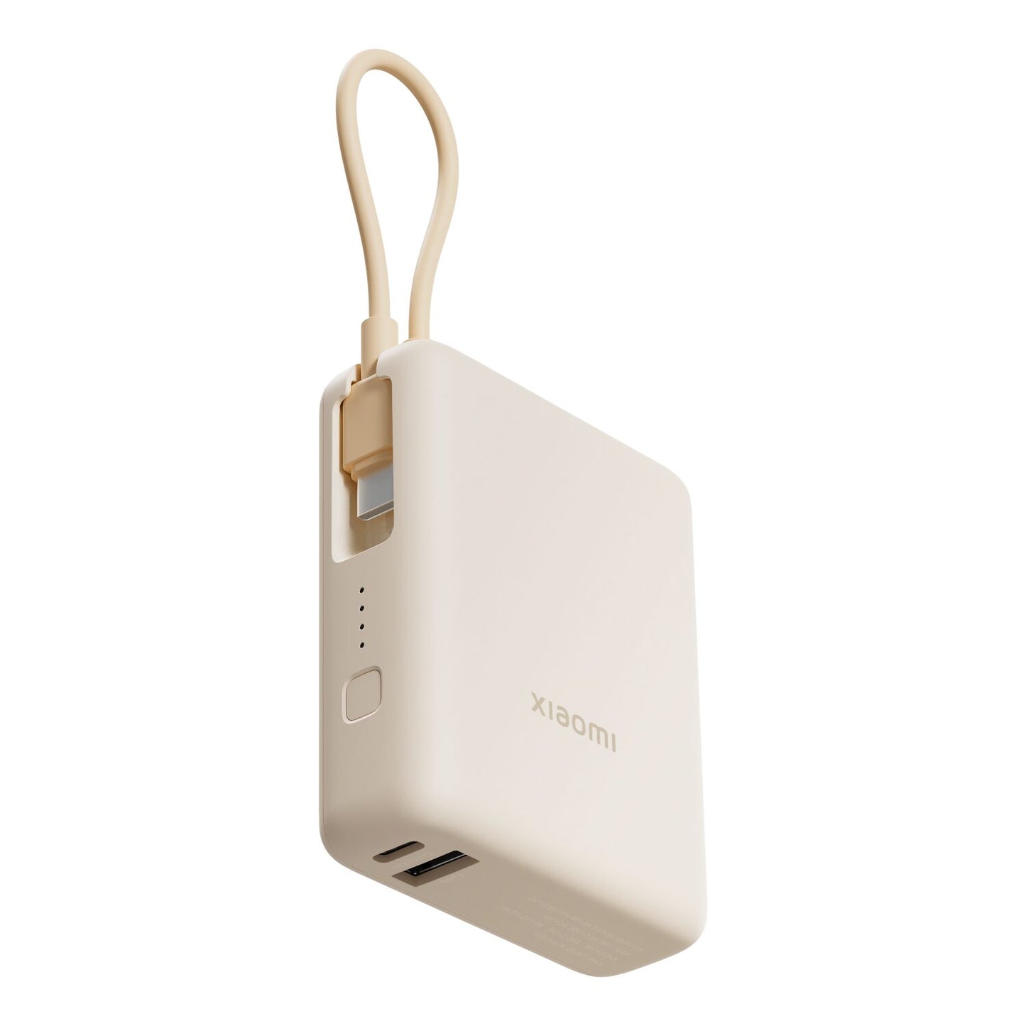 Xiaomi 33W Power Bank 10000 (Integrated Cable) - Tan offers sleek, portable charging with powerful 10,000mAh capacity.