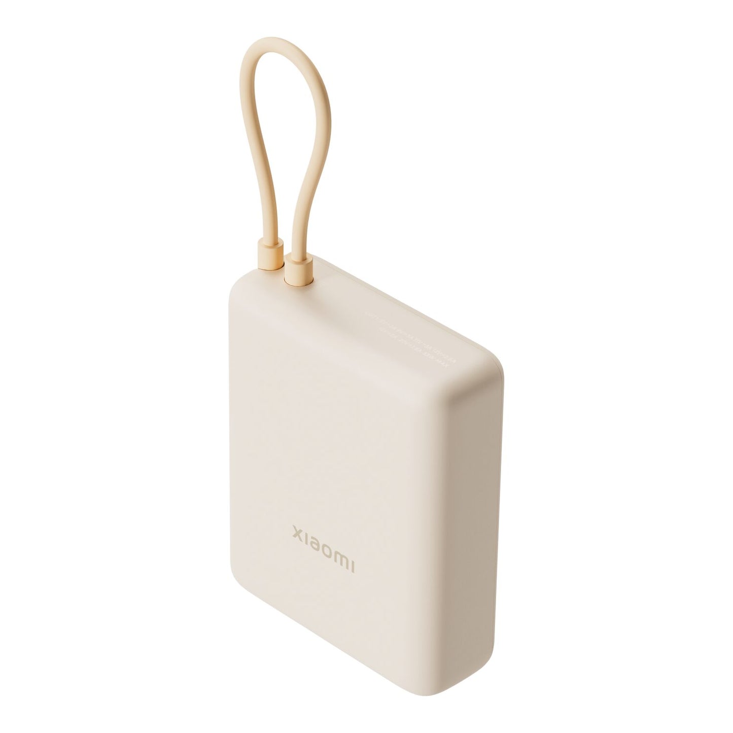 Xiaomi 33W Power Bank 10000 (Integrated Cable) - Tan, sleek design for fast on-the-go charging needs.