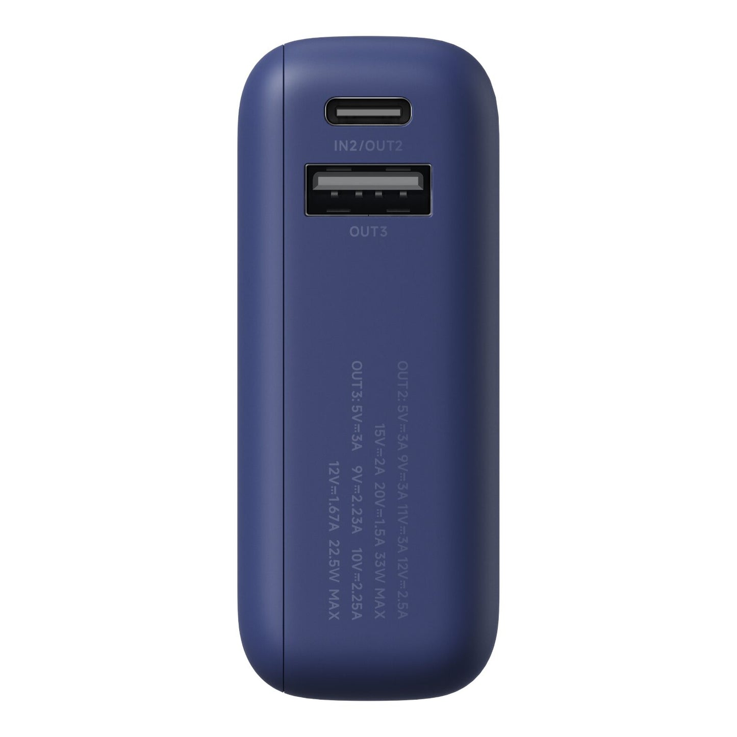 Xiaomi 33W Power Bank 10000 (Integrated Cable) - Blue features dual USB ports for efficient charging on the go.