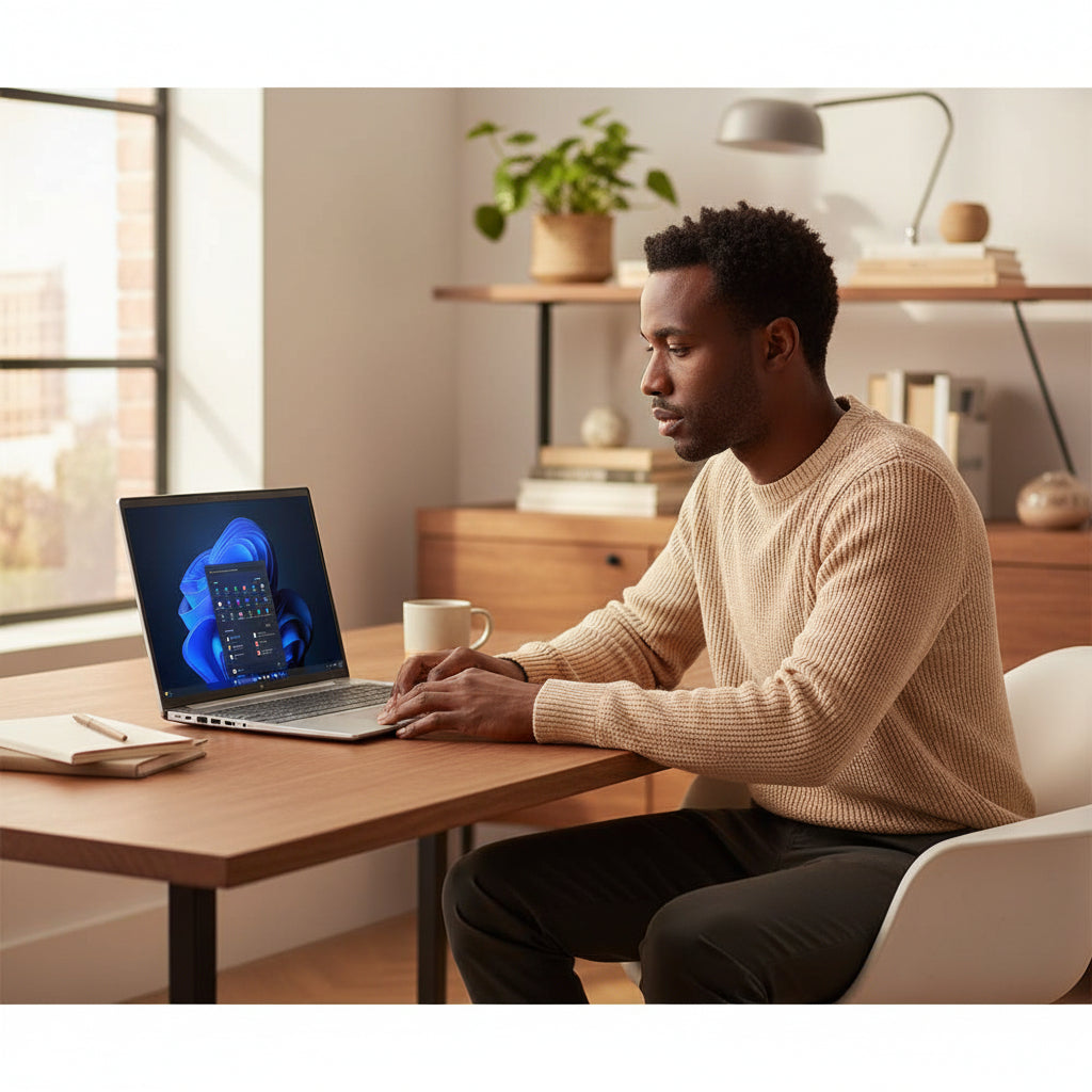 Top display bezel of HP ProBook 4 G1a with integrated 5MP IR webcam and dual microphones.