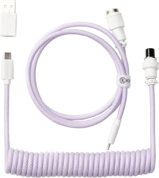 Keychron Coiled Aviator Cable - Light Purple/Straight