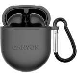 CANYON headset TWS-6 Black in a soft-touch silicone case, offering great audio and Bluetooth 5.3 connectivity.