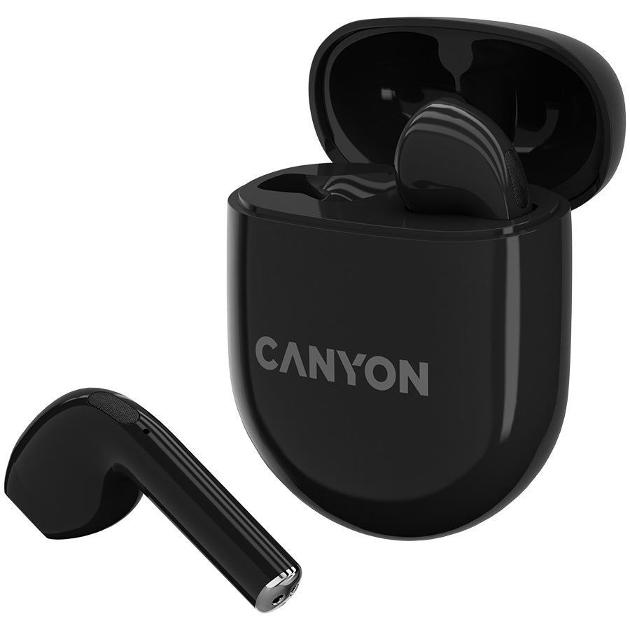 CANYON headset TWS-6 Black offers superior sound and seamless Bluetooth connectivity in a sleek design.