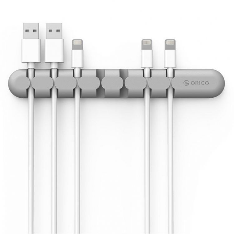 ORICO CBS7-GY grey 7-slot cable organizer holding charging cables