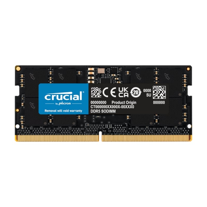 Crucial 48GB DDR5 5600MHz 262-Pin SoDIMM Laptop Memory – Non-ECC Unbuffered high-speed RAM for next-gen performance.